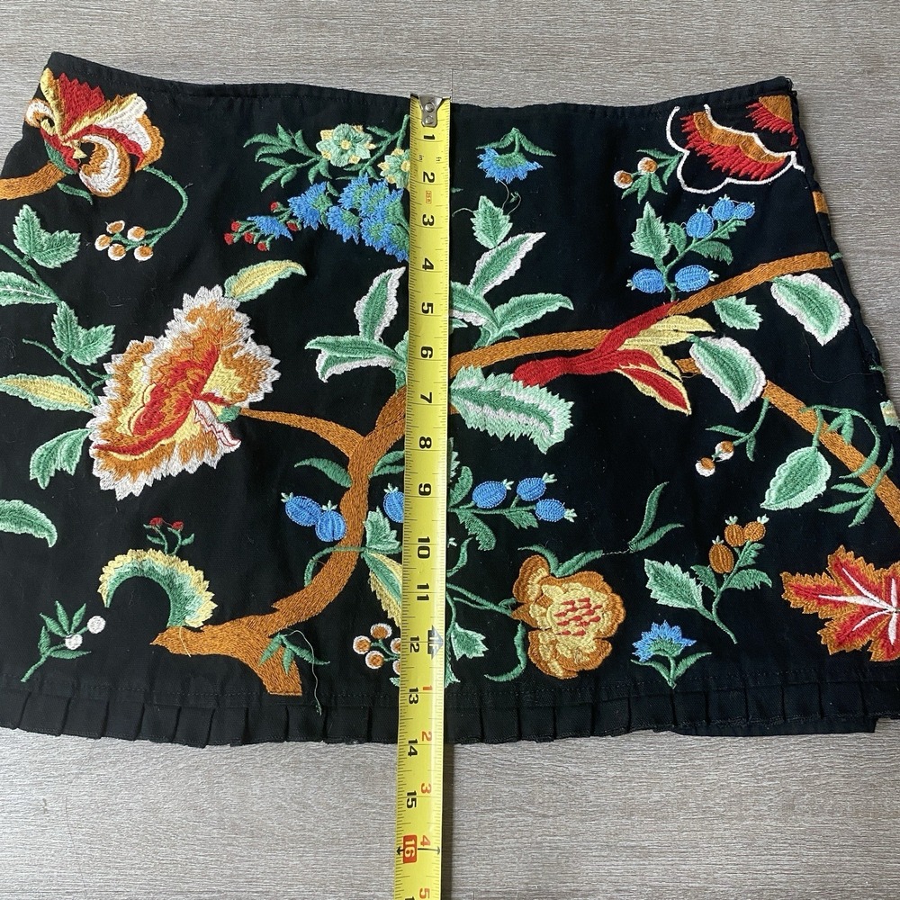 Zara Jacquard Embroidered Floral Skirt Women's Size Medium Whimsy Colorful - Picture 6 of 8